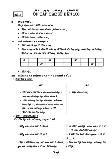 Bài giảng Ôn tập các số đếm đến 100
