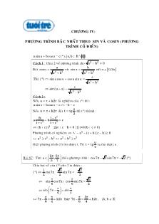 Bài giảng Phương trình bậc nhất theo sin và cosin (phương trình cổ điển)