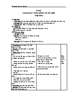 Bài giảng Toán làm quen với thống kê số liệu (tiếp theo)