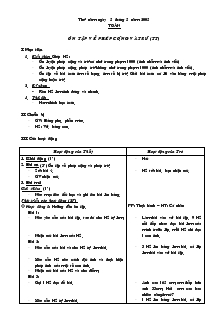Bài giảng Toán ôn tập về phép cộng và trừ (tiếp theo)