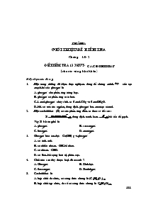 Đề kiểm tra 15 phút- Cacbohiđrat (cho các vùng khó khăn)
