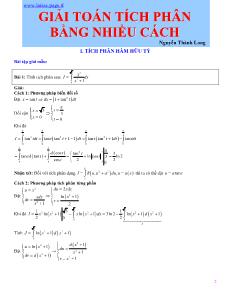 Giải toán tích phân bằng nhiều cách