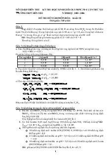 Kỳ thi học sinh giỏi olympic 30-4 lần thứ XII năm học 2005 - 2006 đề thi đề nghị môn hóa – khối 10