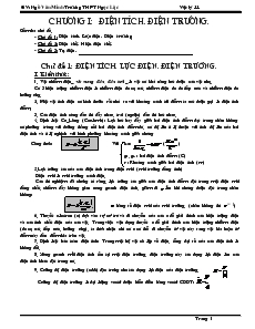 Chủ đề 1: điện tích. lực điện. điện trường