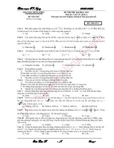 Đề thi thử đại học 2011 môn thi: vật lý; khối a