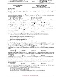 Đề thi thử đại học 2012 môn: vật lí; khối a thời gian làm bài: 90 phút, không kể thời gian phát đề