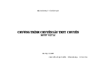 Giáo trình Chương trình chuyên sâu trung học phổ thông chuyên lý