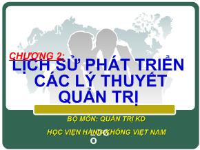 Bài giảng Chương 2: Lịch sử phát triển các lý thuyết quản trị