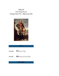 Bài thảo luận Thống chế Louis Nicolas Davout 10 tháng 5năm 1770 - 1 tháng 6năm 1823