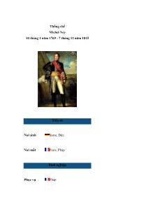Bài thuyết trình Thống chế Michel Ney 10 tháng 1năm 1769 - 7 tháng 12năm 1815