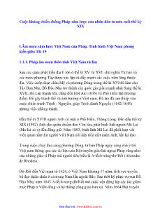 Cuộc kháng chiến chống Pháp xâm lược của nhân dân ta nửa cuối thế kỷ XIX