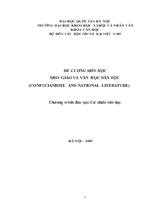 Đề cương môn học nho giáo và văn học dân tộc (confucianisme and national literature)