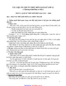 Tài liệu ôn thi tốt nghiệp trung học phổ thông môn lịch sử lớp 12 ( chương trình ban cơ bản )