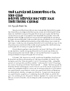 Ảnh hưởng của nho giáo đối với nền văn học Việt Nam thời trung cận đại