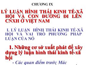 Bài giảng Chương IX- Lý luận hình thái kinh tế-xã hội và con đường đi lên CNXH ở Việt Nam