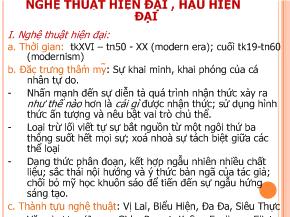 Bài giảng Nghệ thuật hiện đại , hậu hiện đại