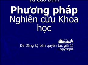 Bài giảng Phương pháp Nghiên cứu Khoa học