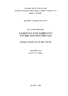 Đề cương môn học lịch sử sưu tầm, nghiên cứu văn học dân gian Việt Nam