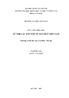 Đề cương môn học sử thi các dân tộc ít người ở Việt Nam