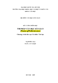 Đề cương môn học thi pháp văn học dân gian