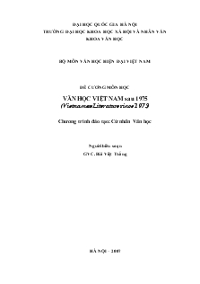 Đề cương môn học văn học Việt Nam sau 1975 (vietnamese literature since 1975)