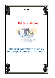 Đề tài Chú giải học trung quốc và trung quốc hoá chú giải học