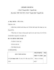 Giáo án Chí khí anh hùng ( trích” truyện kiều”-Nguyễn du)