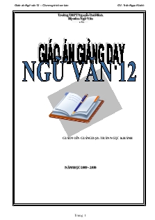 Giáo án giảng dạy Ngữ văn 12