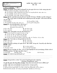 Giáo án Tiết 30- Kiểm tra tiếng Việt