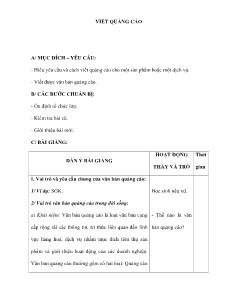 Giáo án Viết quảng cáo