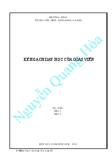 Kế hoạch dạy học của giáo viên