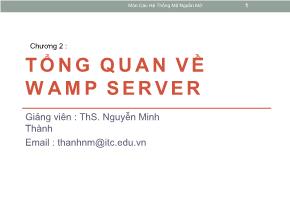 Bài giảng Các hệ thống mã nguồn mở - Chương 2: Tổng quan về WAMP Server