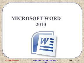 Bài giảng Microsoft Word 2010