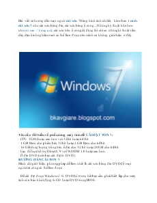 Hướng dẫn cài Windows 7