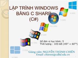 Bài giảng Lập trình Windows bằng C Sharp (C#)
