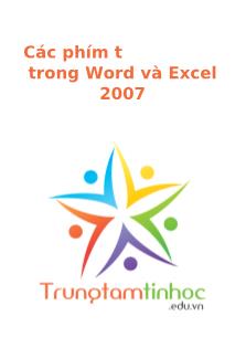 Các phím tắt sử dụng trong Word và Excel 2007