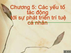 Các yếu tố tác động tới sự phát triển trí tuệ cá nhân