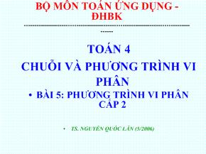 Chuỗi và phương trình vi phân