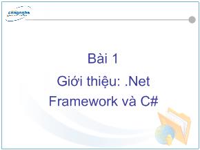 Giới thiệu Net Framework và C#