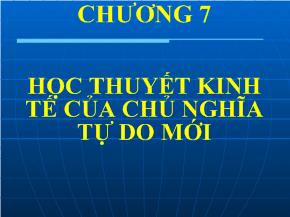 Học thuyết kinh tế của chủ nghĩa tự do mới