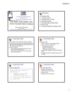 Lập trình Web hướng Java - Bài 04: Extensible Markup Language