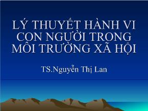 Lý thuyết hành vi con người trong môi trường xã hội