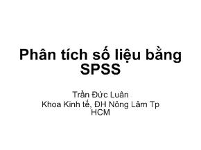 Phân tích số liệu bằng SPSS