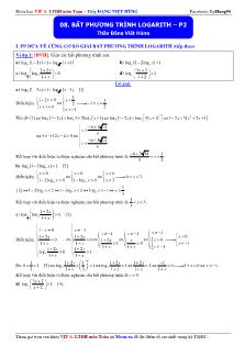Bài giảng Bất phương trình logarith phần 2