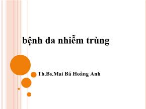 Bài giảng Bệnh da nhiễm trùng