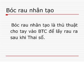 Bài giảng Bóc rau nhân tạo