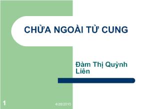 Bài giảng Chửa ở ngoài tử cung