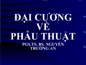 Bài giảng Đại cương về phẫu thuật