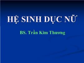 Bài giảng Hệ sinh dục nữ