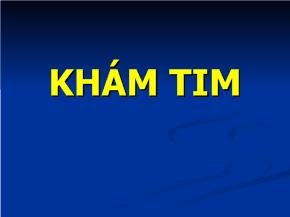 Bài giảng Khám tim